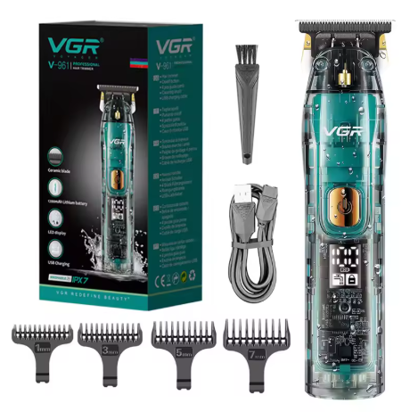 Cortadora de Pelo Profesional VGR Original para Hombres – Kit de Barbería Completo Recargable