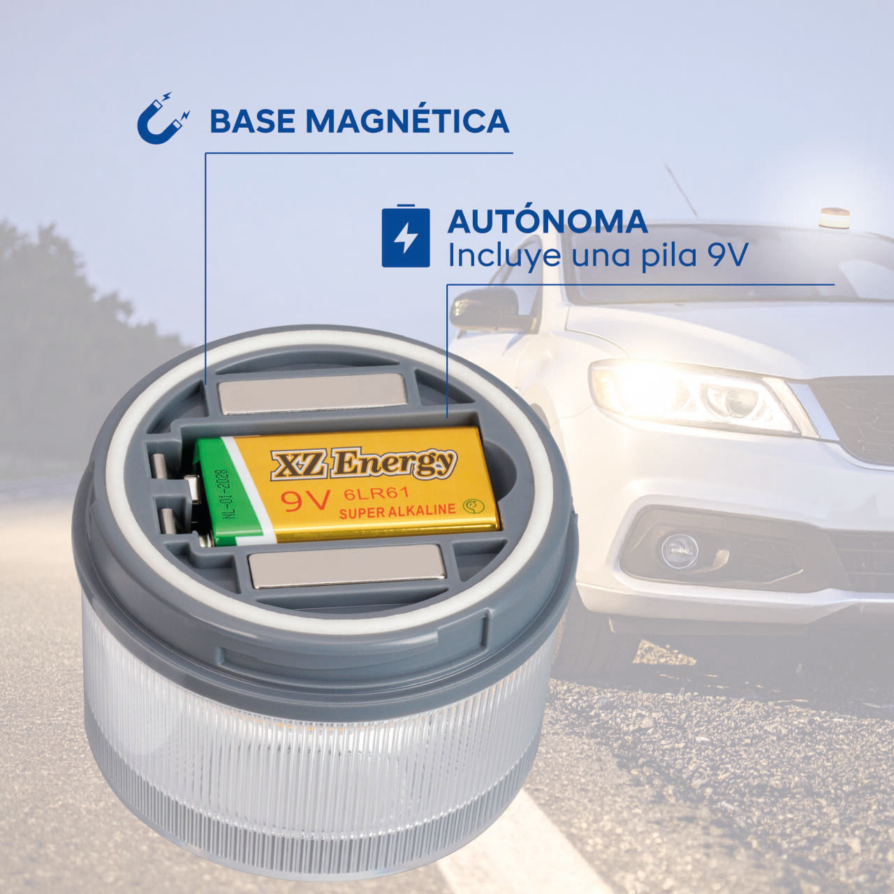 Pack 2 Piezas De Balizas Luces Emergencia V16 Homologada DGT con Geolocalización Baliza Coche Conectada DGT 3.0